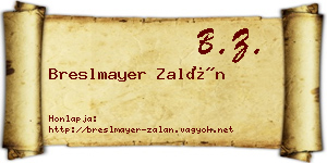Breslmayer Zalán névjegykártya